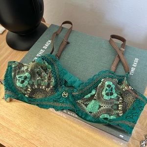 Maaji Barlette Retro Floral Pattern with Teal and Brown Lace